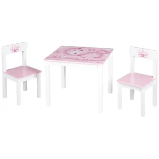 roba® Kindersitzgruppe in blau oder rosa, (3-tlg), 2 Kinderstühle & 1 Tisch rosa kidtini GmbH