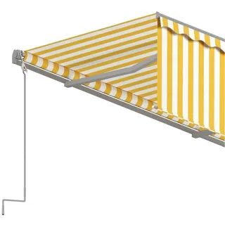 vidaXL Markise Manuell Einziehbar mit Rollo 4x3 m Gelb & Weiß