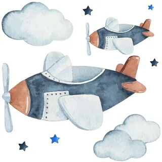 WANDAUFKLEBER 80x137cm - Ein Himmel voller Flugzeuge