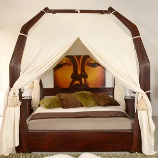 Luxus Himmelbett 180x200 Toraja Doppelbett Bambus Bett Rattan Designer Exklusiv