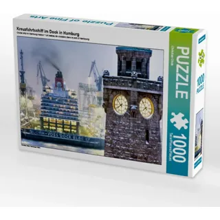 Calvendo Puzzle Kreuzfahrtschiff im Dock in Hamburg 1000 Teile Lege-Größe 64x48cm Foto-Puzzle für glückliche Stunden