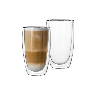 GENTOR Doppelwandige Gläser 2er Set 450ml - Perfekt für Latte Macchiato, Cappuccino, Espresso