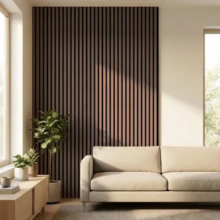 Akustikpaneel 2600x600x21mm | Nur Selbstabholung - Holzfarbe: Nussbraun