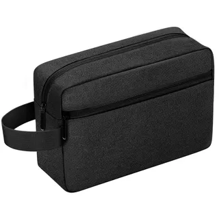 lmytdo Kulturbeutel Herren, Kulturtasche Damen Große tragbare Kosmetiktasche Wasserabweisend Rasierentasche Waschtasche für die Reise mit Griff Großer Stauraum (Schwarz)
