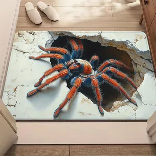boiszeda Loch Teppich 3D Teppich Optische Täuschung Loch Im Boden, Felskrater Optische Täuschung Fussmatten rutschfest Waschbar für Eingang Innenbereich
