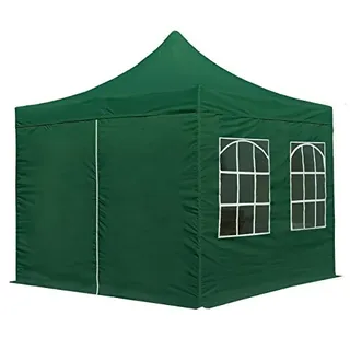TOOLPORT Faltpavillon Economy 3 x 3 m inkl. 4 Seitenteile dunkelgrün 581832