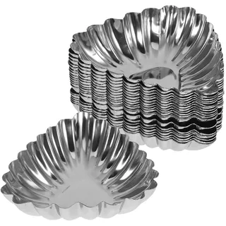 SHERCHPRY 20 Stück Edelstahl Eiertörtchen Formen Muffinformen Backformen Für Mini Kuchen Törtchen Cupcakes Küchenkochformen Rostfrei Für Zuhause Restaurant