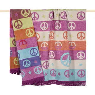 PAD Kuscheldecke Peace 150 x 200 cm Mischgewebe Violett Lila