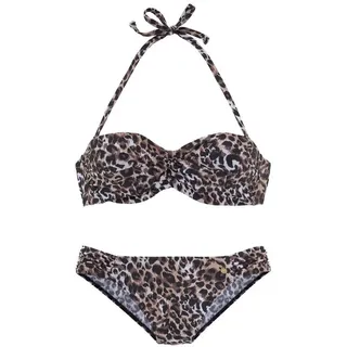 LASCANA Bandeau-Bikini Damen Braun/Mehrfarbig 38 Cup A