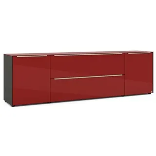 set one by Musterring TV-Lowboard Reno Glas Rot Bordeaux