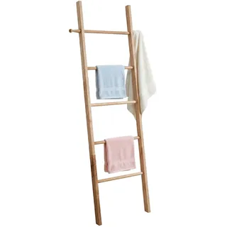 Relaxdays Handtuchleiter 5 Sprossen Hellbraun