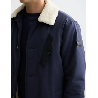 Scotch & Soda Teddy Collar Mantel - Blue - L
