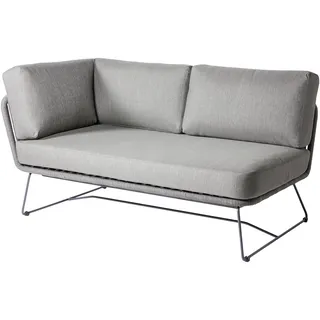 Diamond Garden 2er Loungesofa MILOS links, Edelstahl Dunkelgrau / Rope Dark Grey / Sunproof (100 % Polypropylen)