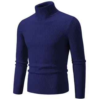 Liyinco Rollkragenpullover für Herren Winter Warme gestrickte einfarbige Pullover Herren Slim Fit lässiger Rollkragen-Strick Herrenpullover für den Herbst