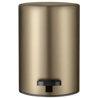 blomus Mülleimer Treteimer -MODO- Abfalleimer, Pedaleimer: moderner Badezimmereimer, 3L Volumen, mit Henkel, Soft-Close System, Kohlefilter braun