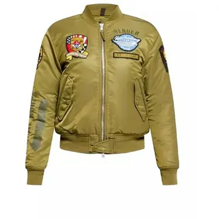 Blauer.USA Bomberjacke Blauer USA Damen Jacken, BLAUER USA Damen Bomber Military Patch Stehkragen