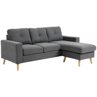 Homcom Ecksofa, Dunkelgrau, Textil, 3-Sitzer, Füllung: Schaumstoff, L-Form, 193x136 cm, Wohnzimmer, Sofas | Gr.: onesize