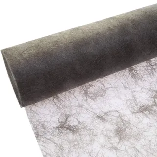 Sizoflor Tischband - 25 Meter Rolle + 100 Deko Sterne in Silber Gratis (20cm Breite, Anthrazit - Taupe)