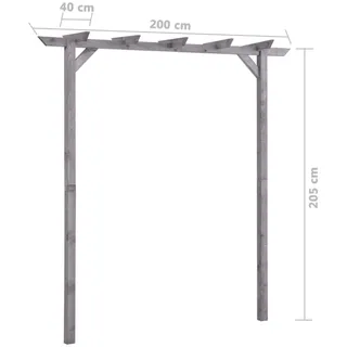 vidaXL Garten-Pergola 200 x 40 x 205 cm Grau