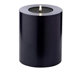 EDZARD Dauerkerze Cornelius (Höhe 12 cm, Ø 10 cm) Schwarz, Teelichthalter hitzebeständig bis 90 Grad