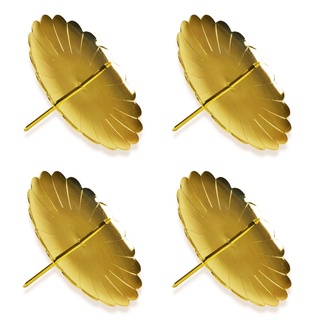 Riffelmacher 10715 - Adventskerzenhalter gold, Durchmesser 7,5 cm, 4 Stück im Beutel, Adventskranz, Weihnachten, Dekoration, Stecker, Gesteck