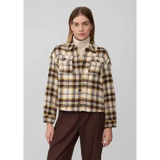 s.Oliver Funktionsjacke Indoor-Jacke Verkürzte Karo-Jacke aus Bouclé beige|bunt XXXL (46)