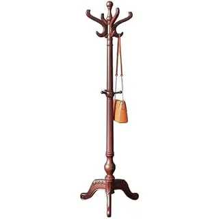 Garderobenständer Massivholz-Garderobenständer Mit 11 Haken Und Stabiler Dreibeiniger Basis, Kleiderständer Für Den Eingangsbereich, Kleiderständer Für Die Eingangshalle, Schlafzimmer Kleiderständer (