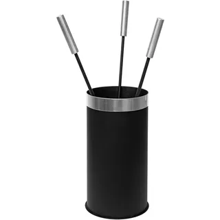 raik Kaminbesteck schwarz - Kaminbesteck für Kaminfeuer Kaminofen Holzofen Raketenofen - Besteck Set für Grill - für Kohle Kaminholz Holzbriketts und Pellets