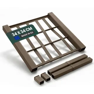 Kreher® XL Rankgitter, Spalier mit Pflanzkasten aus robustem Kunststoff. In verschiedenen Größen und Farben. Topp für Garten, Terrasse und Balkon! (Schmale Spalierrückwand in Taupe)