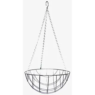 Metall PFLANZKORB HÄNGER AMPEL schwarz Metall Etagere Obstkorb Dekokorb Industrie Stil Vintage Landhaus Ethno Blumentopf zum Hängen Balkonkette Deckenhänger Topf Metallkorb Blumenhalter