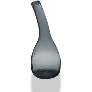 Maison Zoe Glasvase aus Recycling-Glas Alia - grau - groß - Durchmesser ≈ 8cm - Höhe ≈25cm - 100% Handmade - Blumenvase - schmale Vase - Dekovase - Tischvase