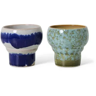 HKliving - 70's Espressobecher, lungo, symbolism (2er-Set)