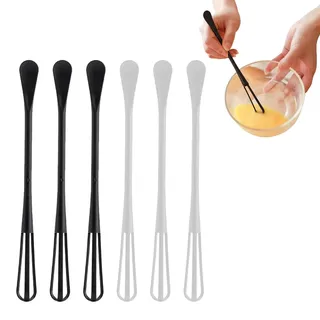 BCBF 6 PCS Quirl küche Kleiner küchenutensilien backzubehör mini schneebesen schneebesen Kitchen Essentials mini Quirl mini rührbesen Handschneebesen, zum Mischen Schlagen Aufschäumen und Rühren