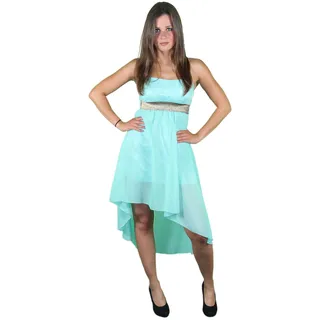 Sexy Sommer Bandeau Kleid für Dmane mit Vokuhilaschnitt Cocktailkleid Partykleid Mint-grün Größe L
