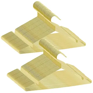 Famanu Kleiderbügel aus Metall, rostfrei, platzsparend, robust, verchromt, mit Antirutsch-Noppen, 42 x 0,3 x 21 cm, gold, 100 Stück
