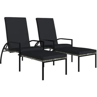 vidaXL Sonnenliege 200 x 58 x 46 cm Grau