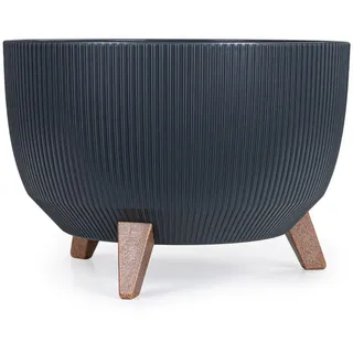 KONZEPT Blumentopf mit Füßen – großer Blumenkübel aus Kunststoff, runde Pflanzschale, 40 oder 47cm, modern & wetterfest, für Innen und Außen Ø 40 cm