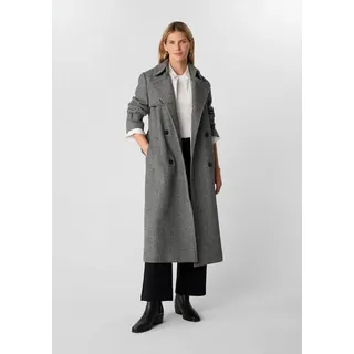 comma Funktionsmantel Outdoor-Mantel Eleganter Trenchcoat aus Wollmix mit Fischgratmuster schwarz 44 EU