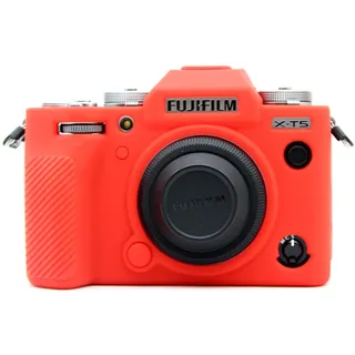 Rieibi Fuji XT5 X-T5 Hülle, Weiche Silikon Schutzhülle für Fujifilm XT5 X-T5 Kamera, Leichte Fuji X-T5 Kameratasche - Rot
