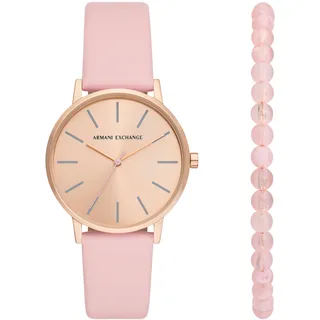 Quarzuhr ARMANI EXCHANGE "AX7150SET" Armbanduhren rosa Damen Quarzuhren Armbanduhr, Damenuhr, ideal auch als Geschenk, analog