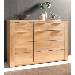 Sideboard HOME AFFAIRE "Zara", beige (kernbuche teilmassiv), B:140cm H:95cm T:40cm, Holz teilmassiv, Sideboards, Breite 140 cm