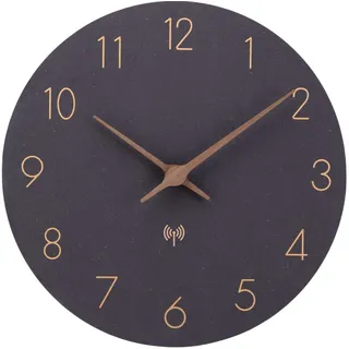 ACCSHINE Wanduhr Funk MDF Holz Wanduhr Ohne Tickgeräusche 25cm | Funkwanduhr Lautlos Wanduhren Funkuhren Quarz Batterie Einfach zu Lesen für Wohnzimmer Küche Schlafzimmer Büro Schule