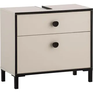 Schildmeyer Waschbeckenunterschrank Edda Creme/Beige/Schwarz