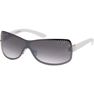 BEZLIT Damen Sonnenbrille Strasssteine A0553 Weiß mit Strass - Einheitsgröße