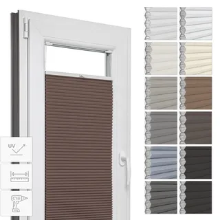 Estika Wabenplissee mit Bohren nach Maß, Verdunkelung und Thermo-Plissee, Premium Klemmfix, erhältlich in verschiedenen Breiten (30-129 cm) und Höhen (50-149 cm), Montagezubehör inklusive