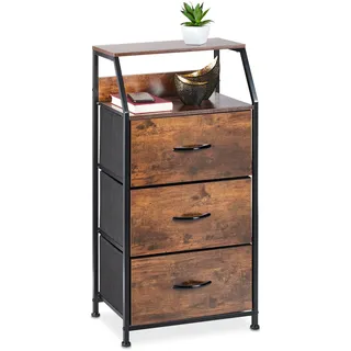 Relaxdays Standregal 45 x 30 x 92 cm Braun/Schwarz