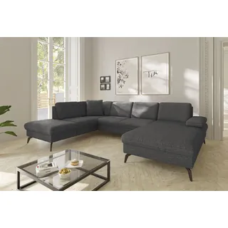 sit&more Wohnlandschaft Polyester U-Form 3-Sitzer Grau