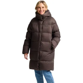 Jack Wolfskin Daunenmantel JACK WOLFSKIN "ICY HILL COAT W RDS", Damen, Gr. M, braun (peat), Obermaterial: 100% Polyamid. Futter: 100% Polyester. Wattierung: 90% Entendaune, 10% Federn, Mäntel Daunenmantel, Wärmend, winddicht, Daunenjacke