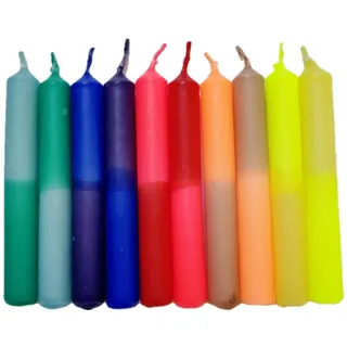GLOWYBOX® Geburtstagskerzen für Kerzenring Kerzen für Kindergeburtstag bunte Kinderkerzen Geburtstagszug Minikerzen bunt Baumkerzen bunt neon dip Dye Kerzen regenbogen