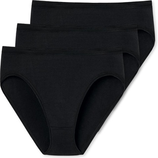 Schiesser, Damen, Unterhosen, Damen Jazz Pants Luxury  weich elastisch hoher Tragekomfort 3 Stück, Schwarz, (38, 3er Pack)